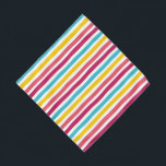 Fun Cute Happy Pop Of Color Colorful Striped Candy Bandana<br><div class="desc">Fun,  cute,  happy,  pop of color,  striped candy design! Add a bit of fun for your favorite pet with this cute striped pattern. 

Fully customizable colors if you want to create your own striped fun “Fru” for a colorful “Duck Moment”.</div>