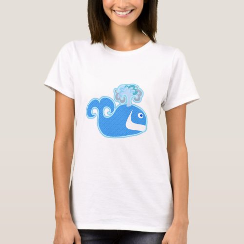 Fun Cute Happy Whale Cartoon Character T_Shirt