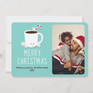 Fun Cute Hot Chocolate Photo Christmas Holiday Card