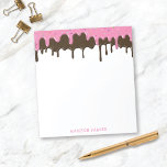 Fun Cute Ice Cream Drips Personalized w/Name Notepad<br><div class="desc">This fun personalized notepad features a border at the top of strawberry and chocolate ice cream drips with your name in a casual font. This sweet design is an excellent choice for anyone AND makes a fun gift!</div>