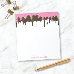 Fun Cute Ice Cream Drips Personalized w/Name Notepad<br><div class="desc">This fun personalized notepad features a border at the top of strawberry and chocolate ice cream drips with your name in a casual font. This sweet design is an excellent choice for anyone AND makes a fun gift!</div>