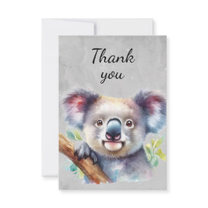 Fun Cute Koala Bear Wildlife Animal Thanks Thank You Card