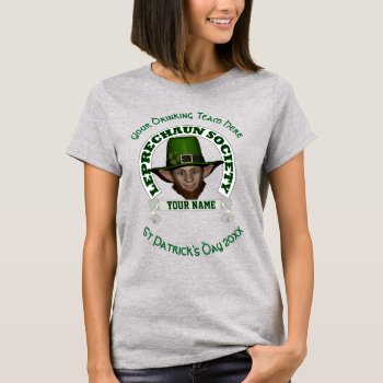 Fun Cute Leprechaun Personalized St Patrick's Day T-shirt by Paddy_O_Doors at Zazzle