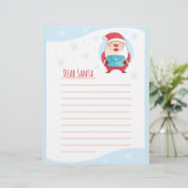 Fun Cute Letter to Dear Santa Claus lined template (Standing Front)