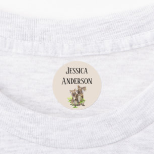 Fun Cute Little Koala Bears Hugging Animal Art Kid Kids' Labels