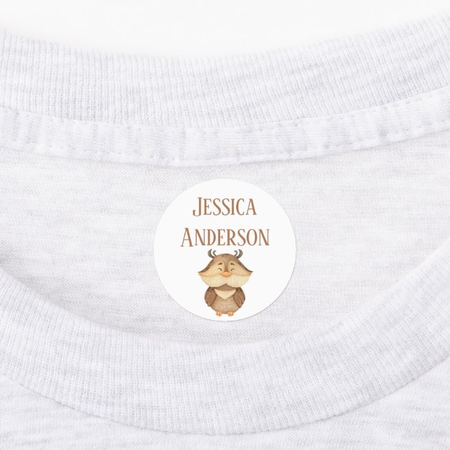 Fun Cute Little OWL Bird Kids' Labels (Affixed)