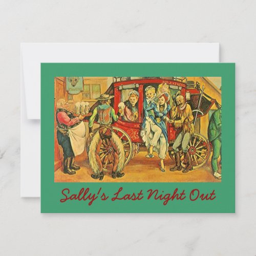 FUN CUTE OLD WEST BACHELORETTE PARTY INVITATIONS