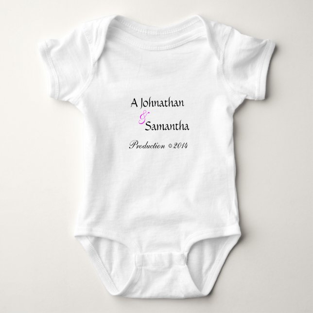 Fun Cute Personalized Baby One Piece Baby Bodysuit (Front)