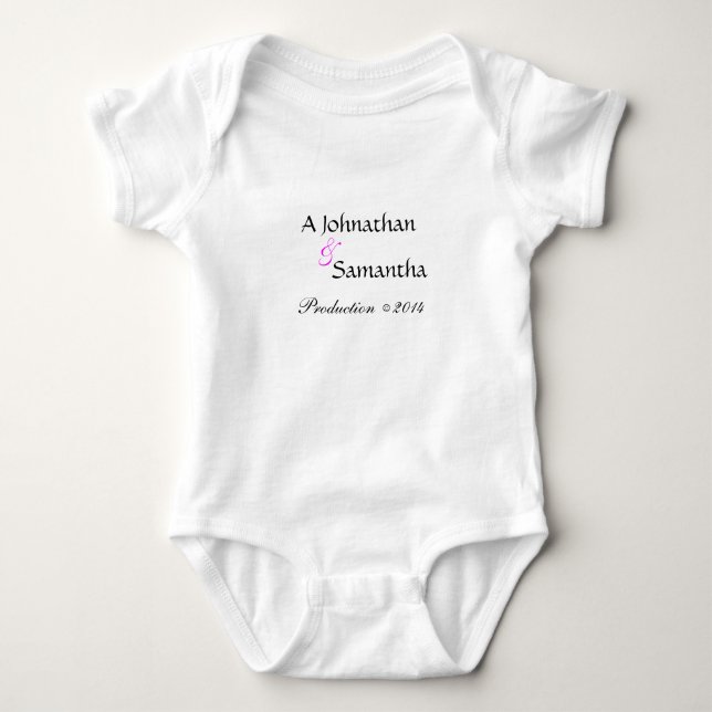 Fun Cute Personalized Baby One Piece Bodysuit (Front)