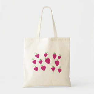 Fun Cute Quirky Modern Pink Strawberries  Tote Bag