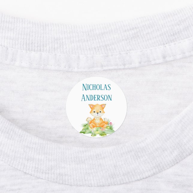 Fun Cute RED FOX ANIMAL KIDS Kids' Labels (Affixed)