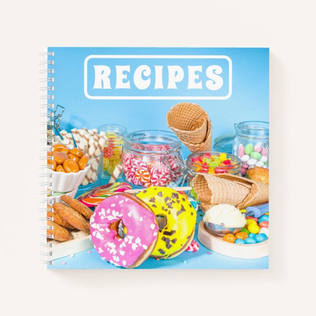 Fun Cute Retro Desserts  Notebook (Front)