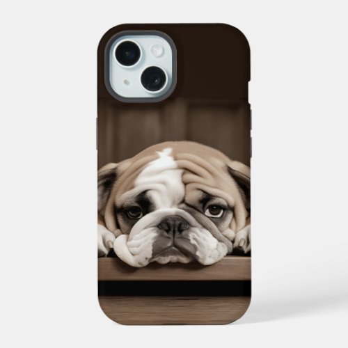 Fun Cute Sad Depressed Dog Pet Animal iPhone 15 Case