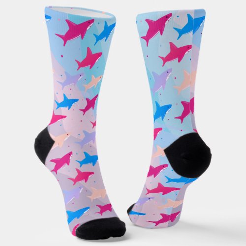 Fun Cute Shark Pattern Socks