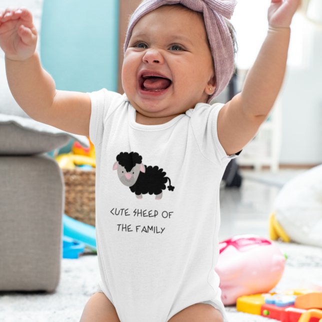 Fun Cute Sheep of the Family Baby  Baby Bodysuit (Creator Uploaded)