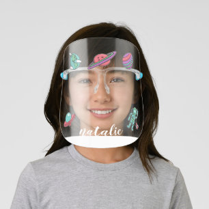 Fun Cute Space Exploration Kids' Face Shield