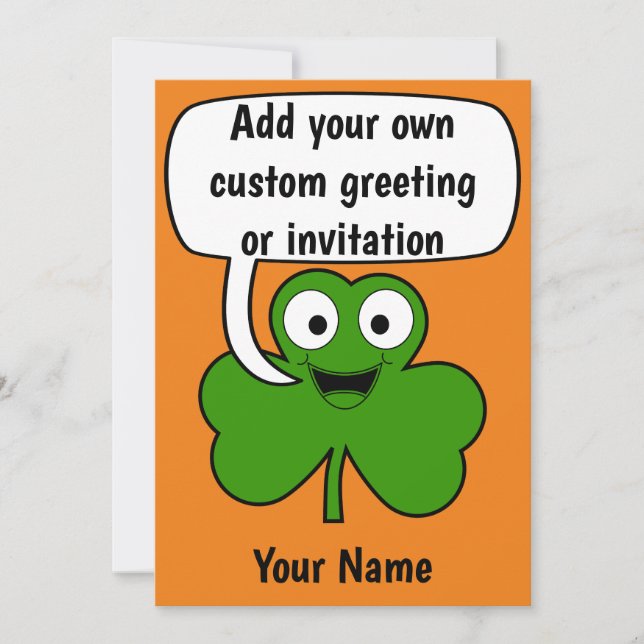 Fun Cute St. Patrick's Day Green Irish Shamrock Save The Date (Front)