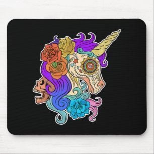 Fun Cute Sugar Skull Unicorn Halloween Gifts Costu Mouse Pad