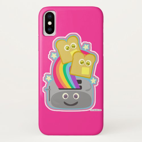 Fun Cute Toasty Kawaii Fun Toast Cartoon Character iPhone XS Case