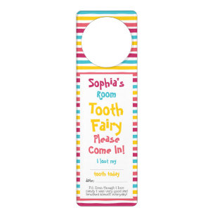 Fun Cute "Tooth Fairy Please Come In" Kids Room Door Hanger