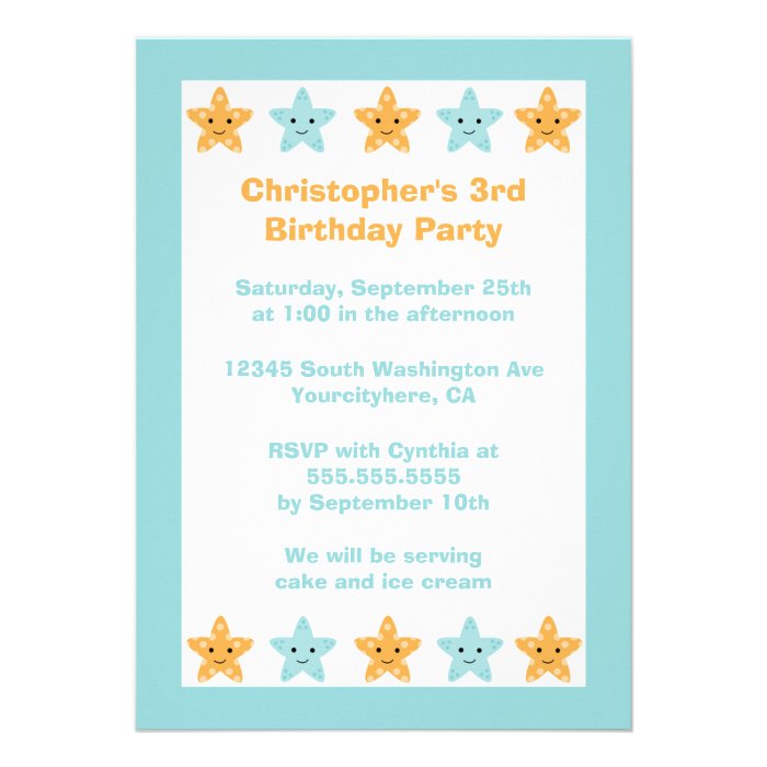 Fun cute under the sea birthday party invitation