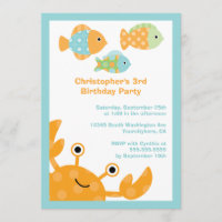 Fun cute under the sea birthday party invitation