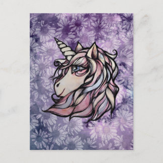Fun cute unicorn art unicorns design postcard