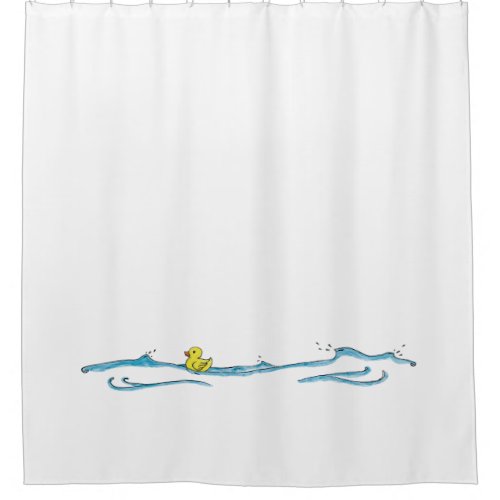 Fun Cute Whimsical Rubber Duck  Shower Curtain