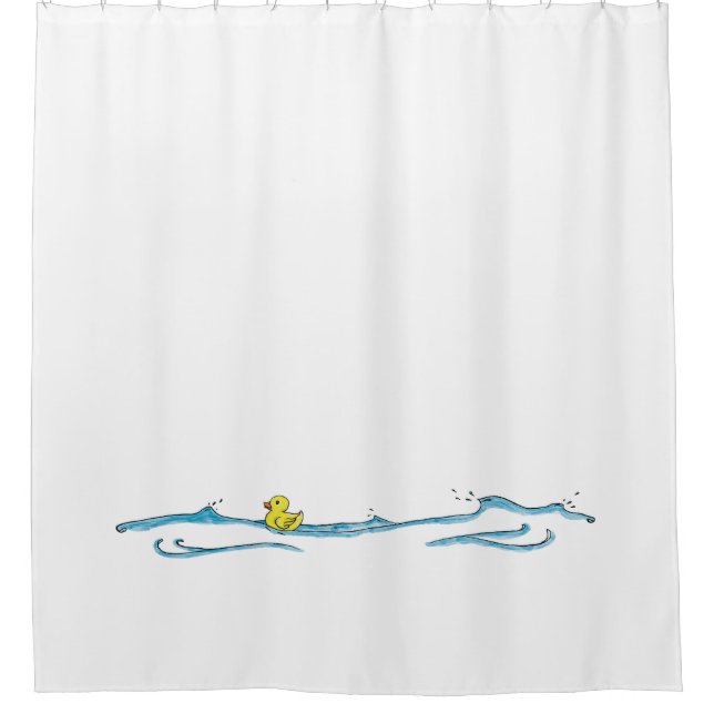 Fun Cute Whimsical Rubber Duck  Shower Curtain (Front)