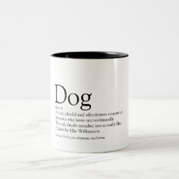 Fun Cute World&#39;s Best Ever Dog Definition Quote Two-Tone Coffee Mug