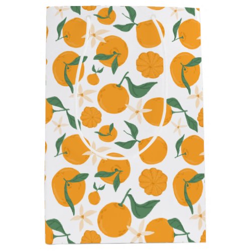 Fun Cutie Clementine Tangerine Mandarin Orange Medium Gift Bag