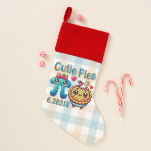 Fun “Cutie Pies” Cute Pi Symbol & Pie Pun Christmas Stocking