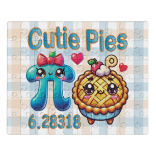 Fun “Cutie Pies” Cute Pi Symbol & Pie Pun Jigsaw Puzzle
