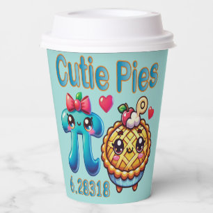 Fun “Cutie Pies” Cute Pi Symbol & Pie Pun Paper Cups