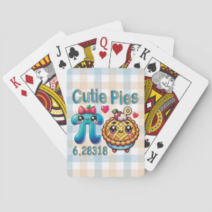 Fun “Cutie Pies” Cute Pi Symbol & Pie Pun Poker Cards