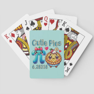 Fun “Cutie Pies” Cute Pi Symbol & Pie Pun Poker Cards