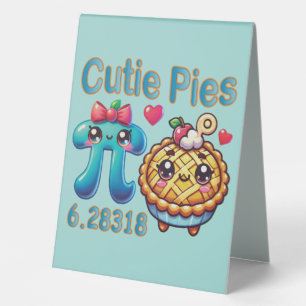 Fun “Cutie Pies” Cute Pi Symbol & Pie Pun Table Tent