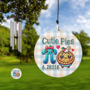 Fun “Cutie Pies” Cute Pi Symbol & Pie Pun Wind Chime