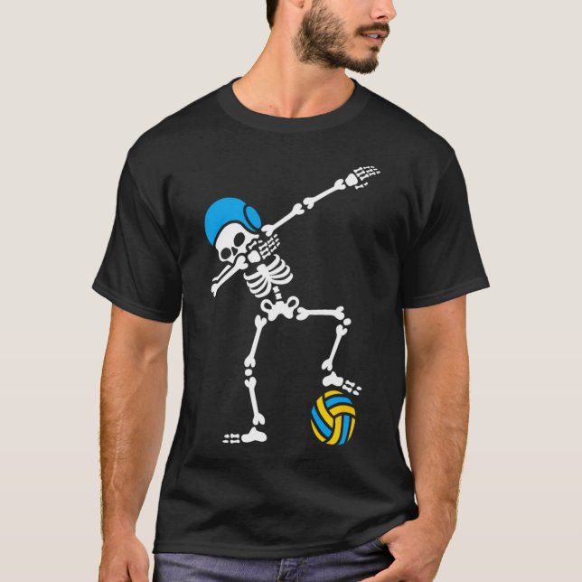Fun Dab dabbing skeleton Water polo Halloween swim (Front)