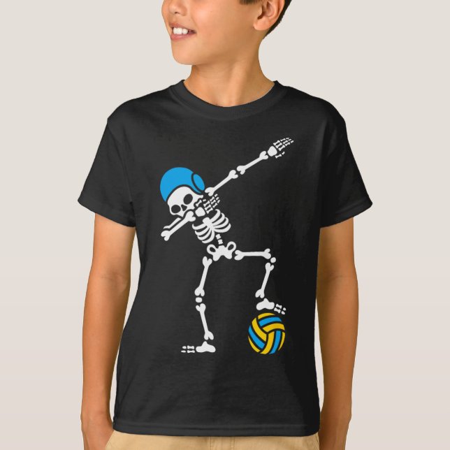Fun Dab dabbing skeleton Water polo Halloween swim (Front)
