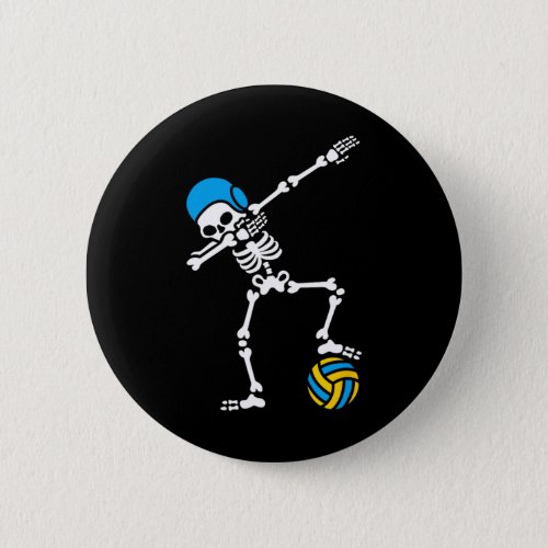 Fun Dab dabbing skeleton Water polo Halloween swim Button