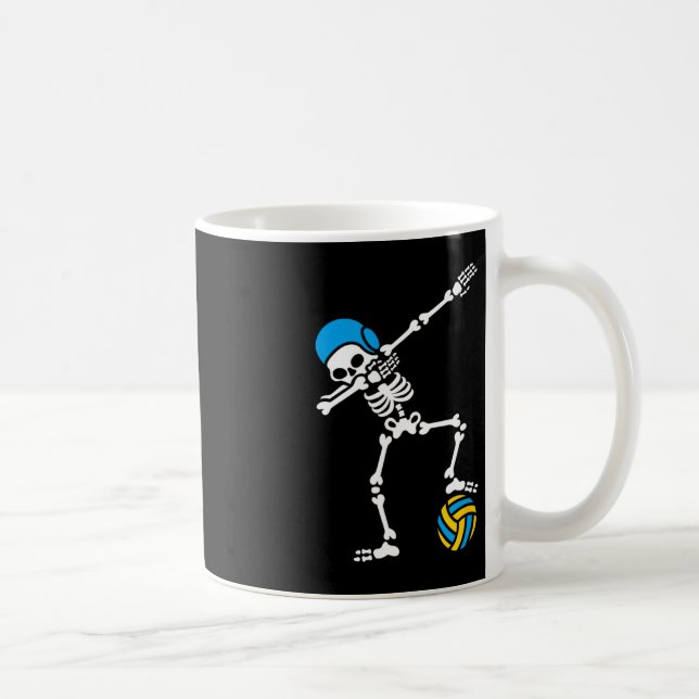Fun Dab dabbing skeleton Water polo Halloween swim Coffee Mug (Right)