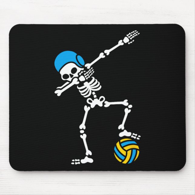 Fun Dab dabbing skeleton Water polo Halloween swim Mouse Pad (Front)
