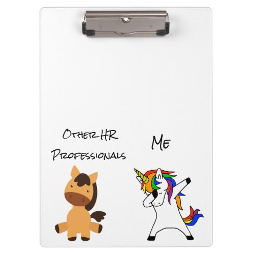 Fun Dabbing HR Unicorn Human Resources Clipboard