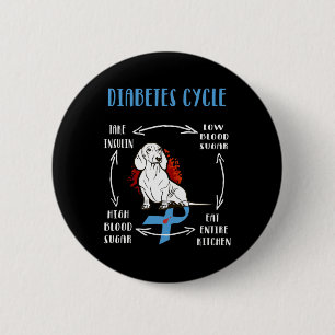 Fun Dachshund Diabetic Life Cycle Diabetes Awarene Button