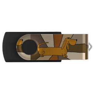 Fun Dachshund Dog Abstract USB Drive