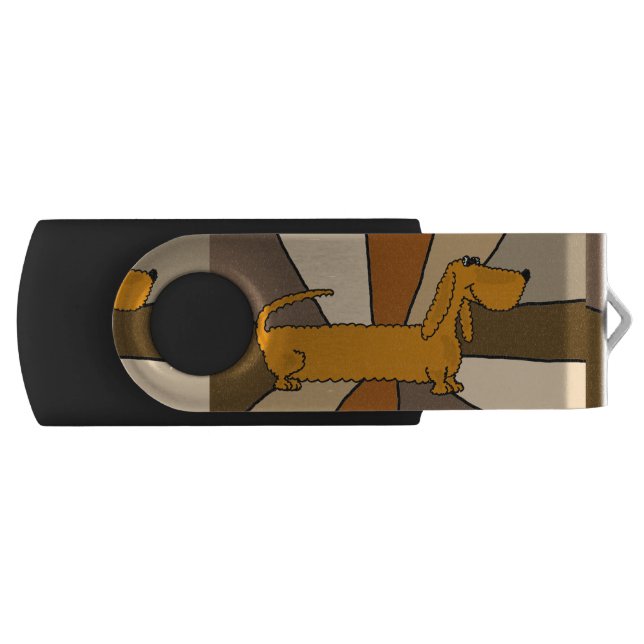 Fun Dachshund Dog Abstract USB Drive (Front)