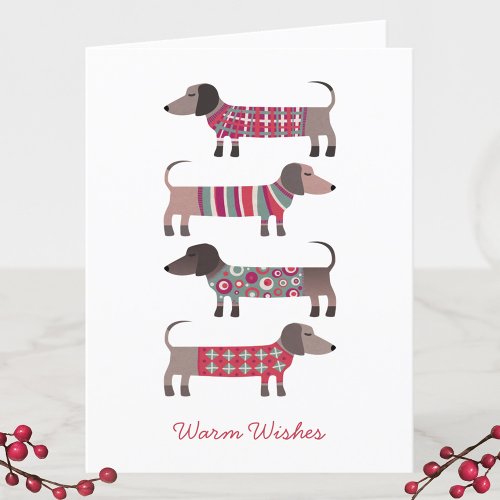 Fun Dachshund Dog Holiday Card