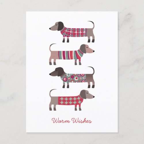 Fun Dachshund Dog Holiday Postcard