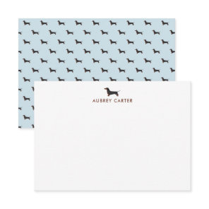 Fun Dachshund Dog Lovers Personalized Note Card